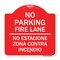 Signmission No Estacione Zona Contra Incendio, Red & White Aluminum Architectural Sign, 18" H, RW-1818-23848 A-DES-RW-1818-23848 - alternate 1